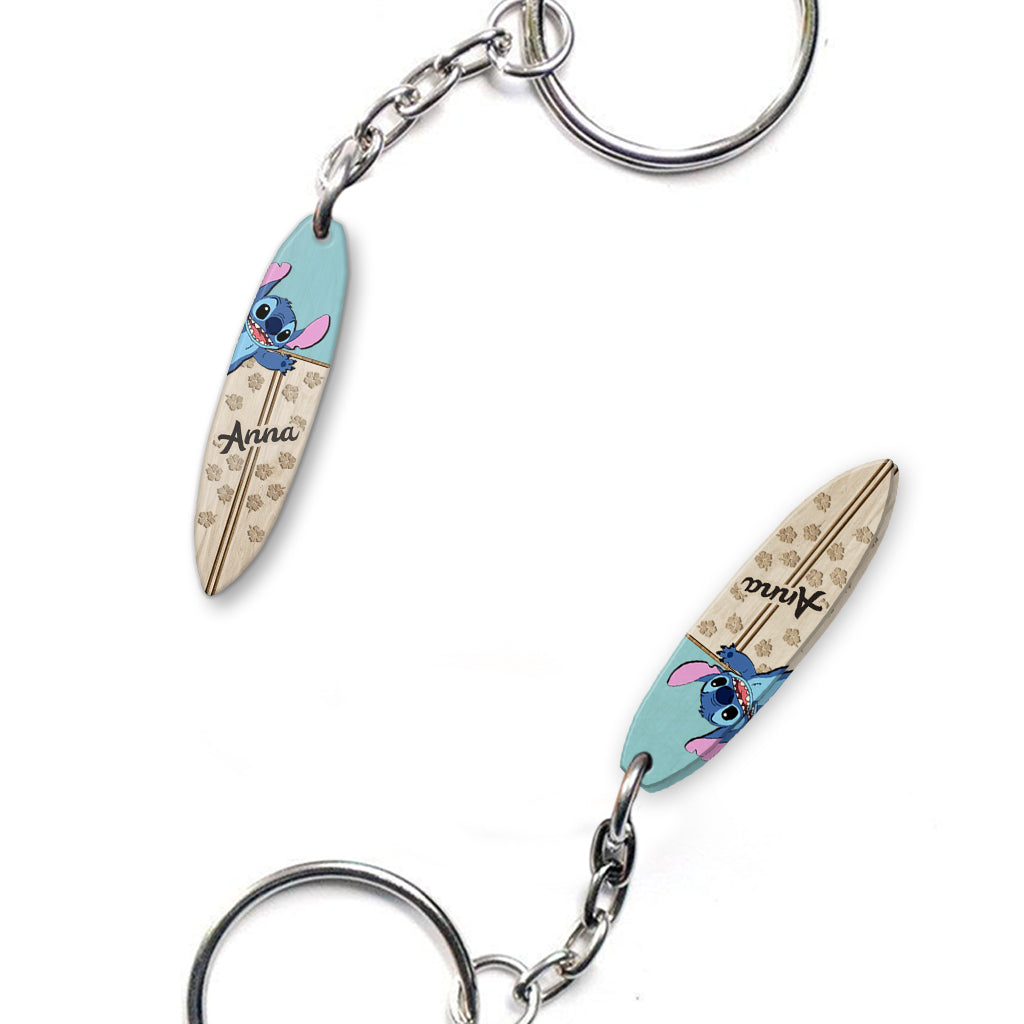 Salty Lil' Beach - Personalized Ohana Keychain (Printed On Both Sides)