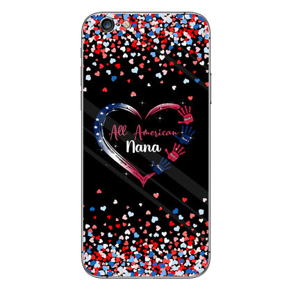 Nana's Heart - Personalized Independence Day Grandma Phone Case