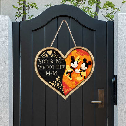 You And Me We Got This - Personalized Fall Mouse Wood Sign