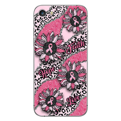 Faith Hope Love Wavy Pink Ribbon Leopard Sunflower Breast Cancer Awareness Phone Case