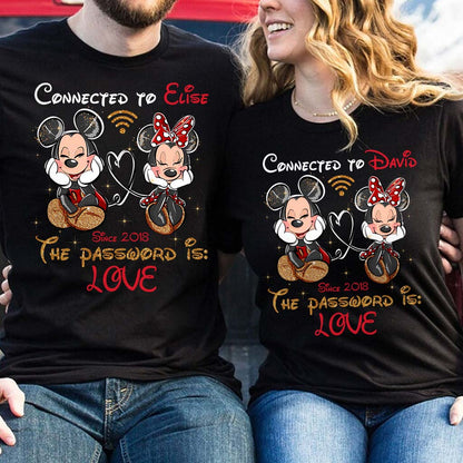 Connected To - Personalized Couple Mouse T-shirt and Hoodie