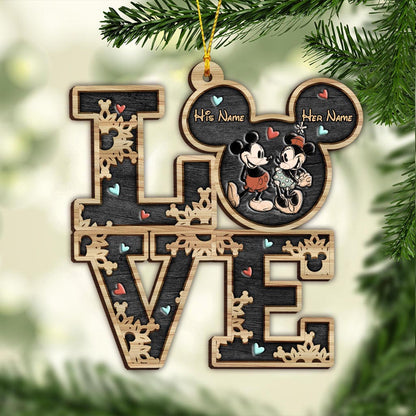 Mouse Ears Couple - Personalized Christmas Ornament