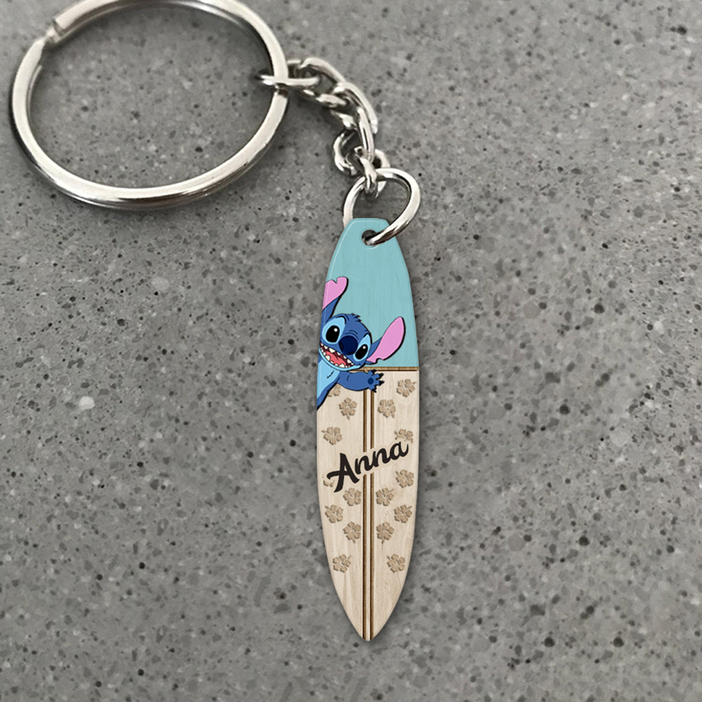 Salty Lil' Beach - Personalized Ohana Keychain (Printed On Both Sides)