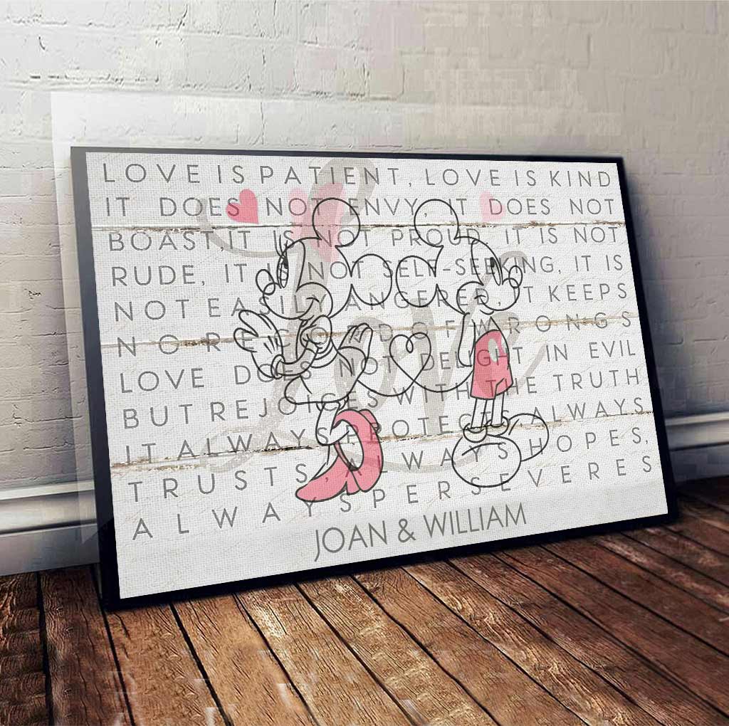 Love Is Patient Love Is Kind - Personalized Couple Mouse Canvas And Poster