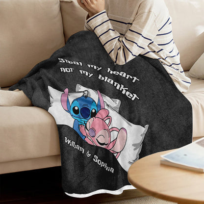 Steal My Heart Not My Blanket - Personalized Couple Ohana Blanket