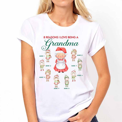 Reasons I Love Being A Grandma - Personalized Christmas Grandma T-shirt and Hoodie
