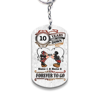 Forever To Go - Personalized Couple Mouse Keychain (Printed On Both Sides)