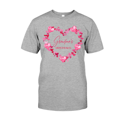 Grandma's Sweethearts - Personalized Valentine Grandma T-shirt and Hoodie