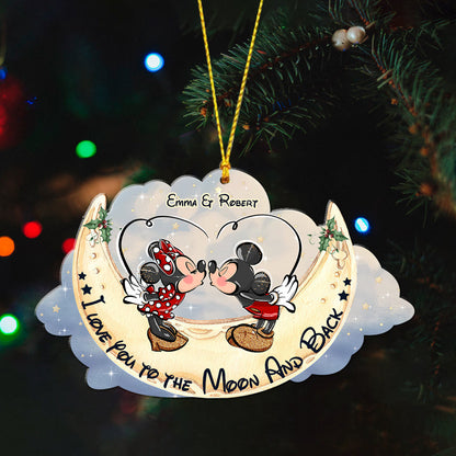 I Love You To The Moon And Back - Personalized Mouse Ornament