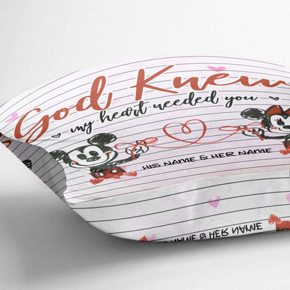 God Knew My Heart - Personalized Couple Mouse Throw Pillow