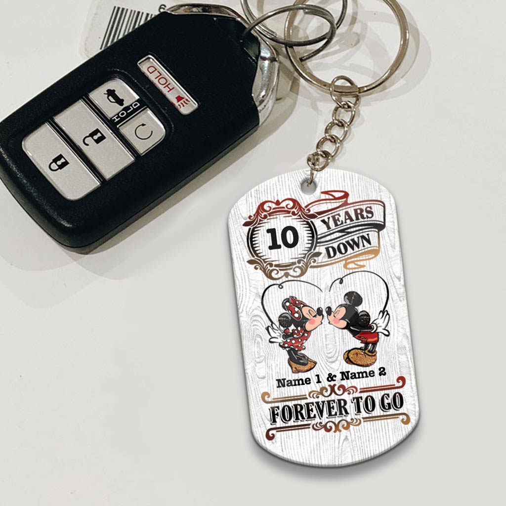 Forever To Go - Personalized Couple Mouse Keychain (Printed On Both Sides)