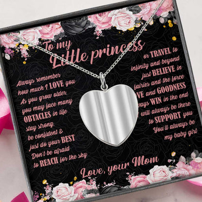 To My Daughter - Personalized Mouse Heart Pendant Necklace