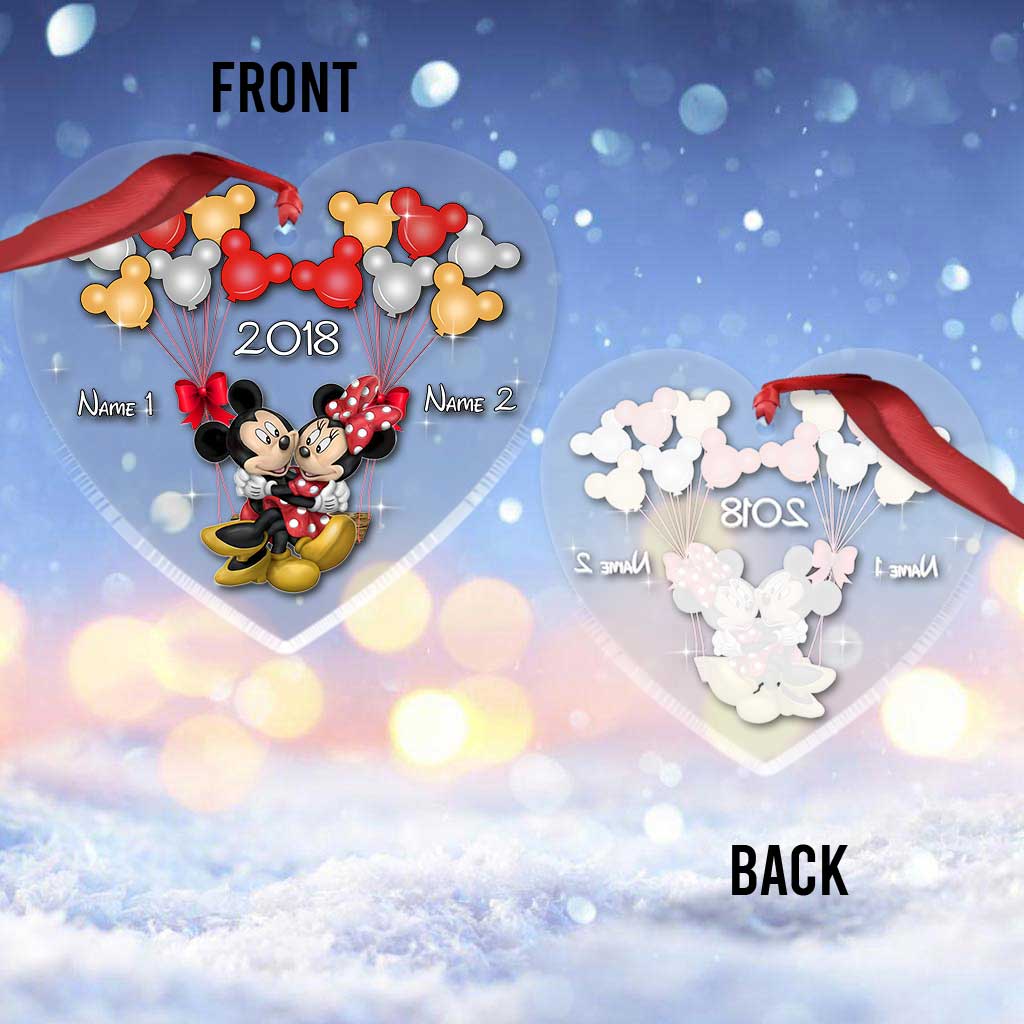 Happily Ever After - Personalized Christmas Couple Transparent Ornament