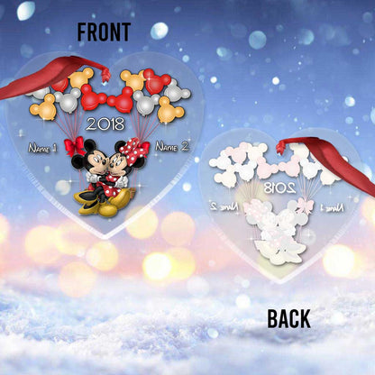 Happily Ever After - Personalized Christmas Couple Transparent Ornament