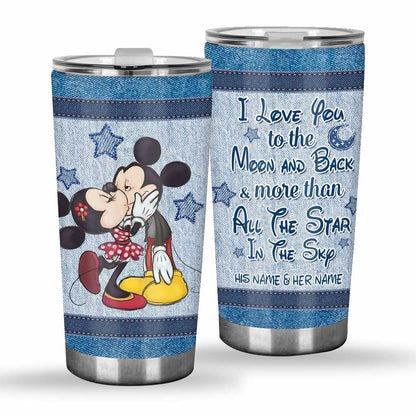 Love You To The Moon And Back - Personalized Couple Mouse Tumbler
