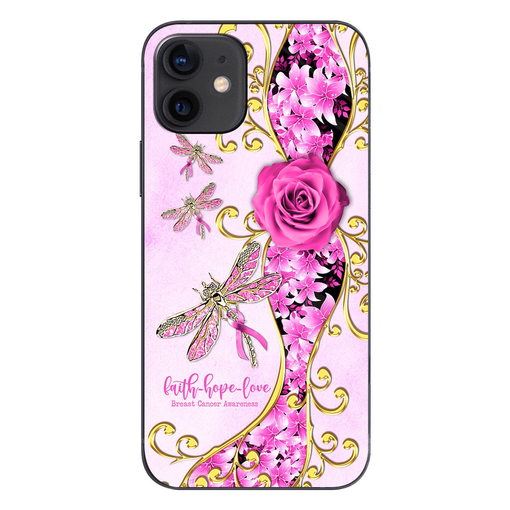 Faith Hope Love Breast Cancer Awareness Phone Case