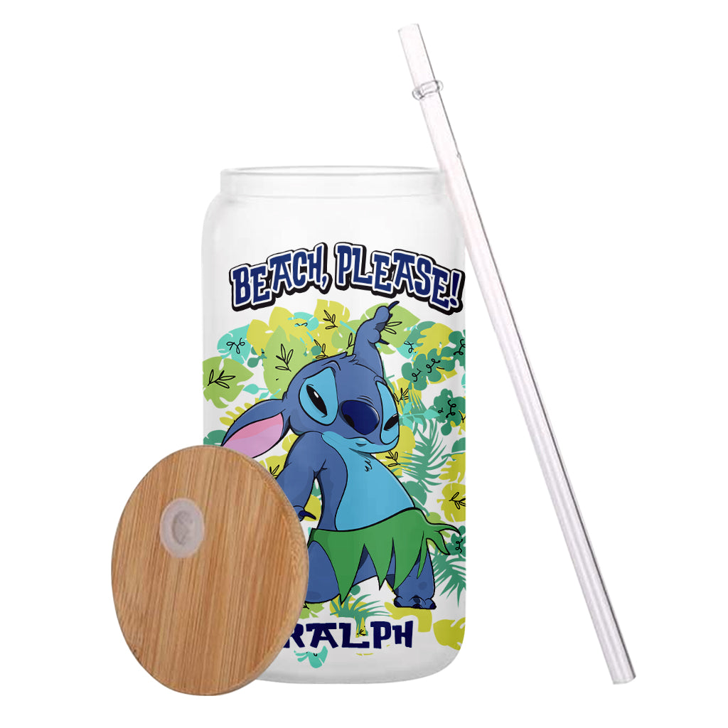 Beach Please - Personalized Ohana Can Glass