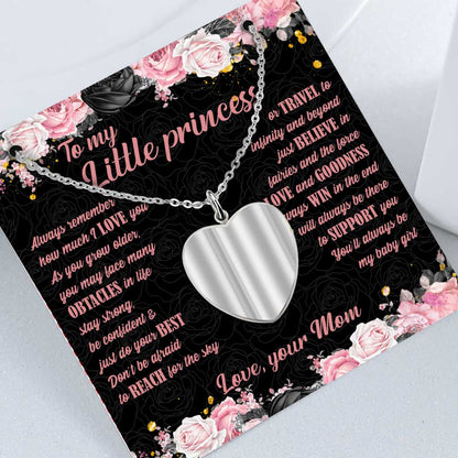 To My Daughter - Personalized Mouse Heart Pendant Necklace