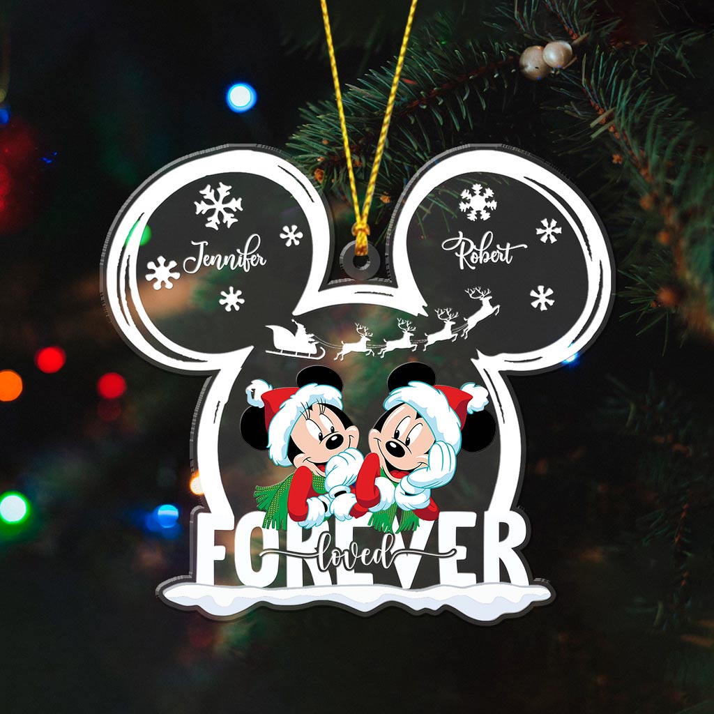 Love Forever Mouse Couple - Personalized Transparent Ornament