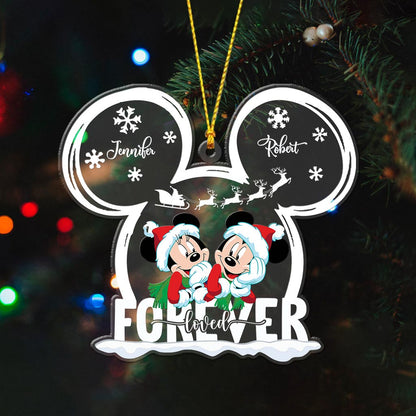Love Forever Mouse Couple - Personalized Transparent Ornament