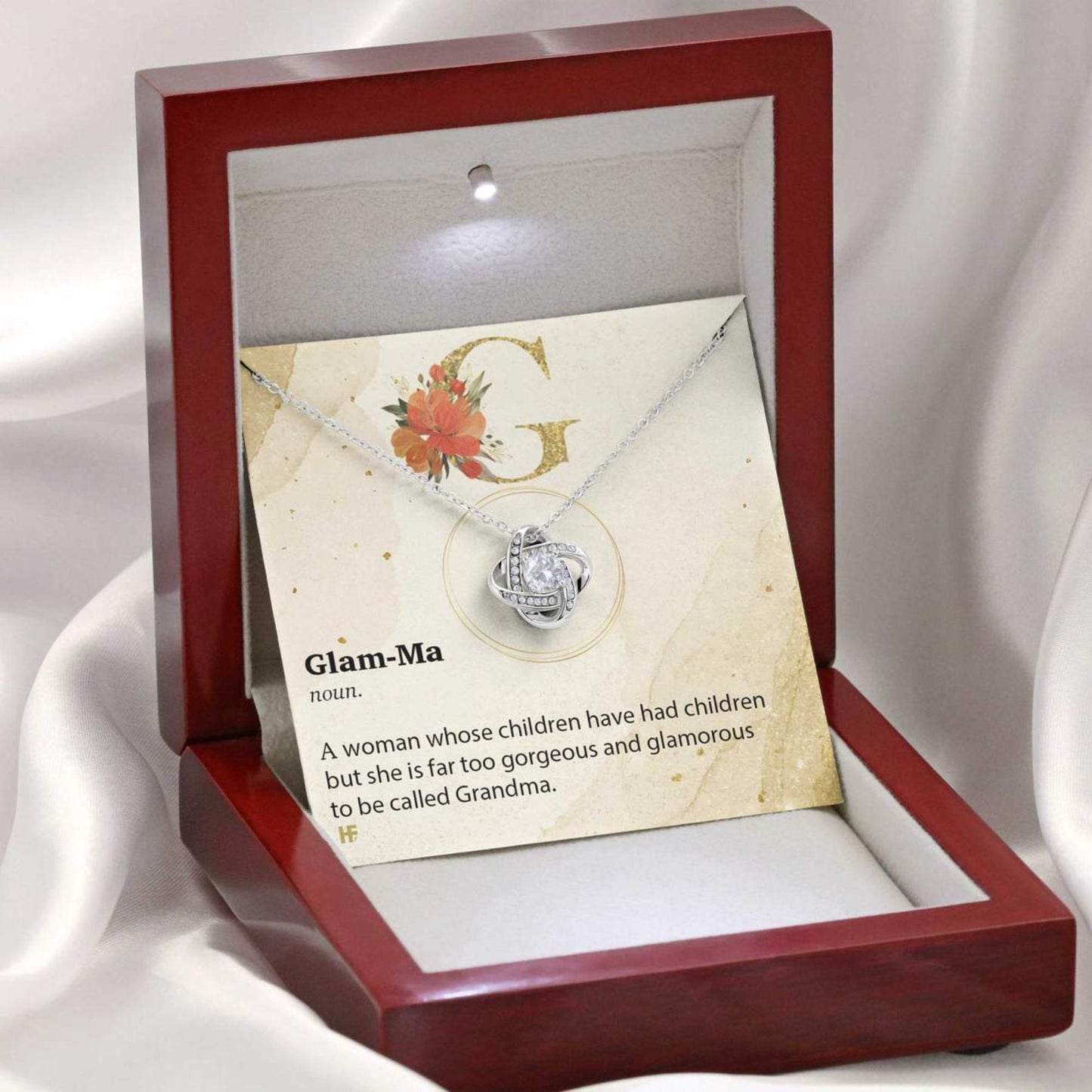 Glam-Ma Definition Gift On Mother's Day Grandma - Grandma Love Knot Necklace 0921
