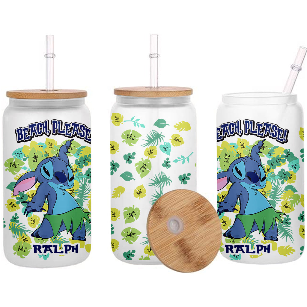 Beach Please - Personalized Ohana Can Glass
