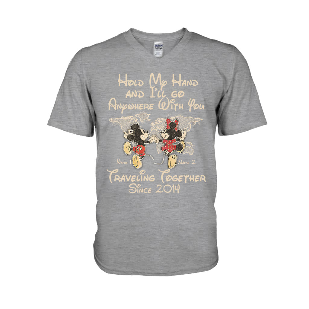 Hold My Hand - Personalized Couple Mouse T-shirt and Hoodie