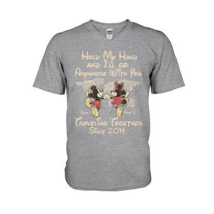 Hold My Hand - Personalized Couple Mouse T-shirt and Hoodie