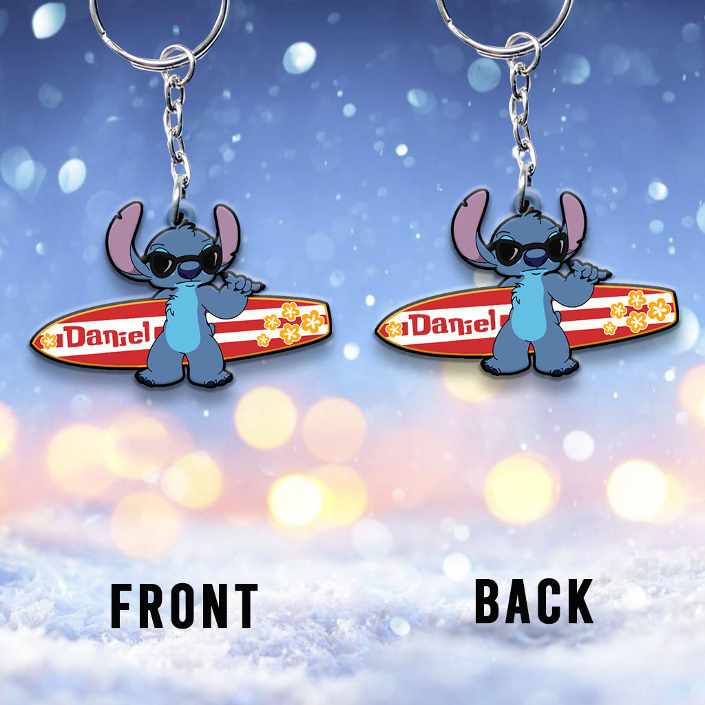 See You On The Next Wave - Personalized Ohana Keychain (Printed On Both Sides)