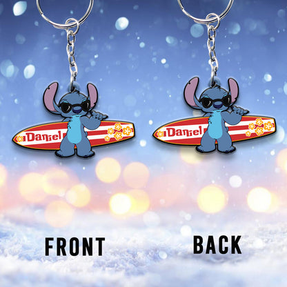 See You On The Next Wave - Personalized Ohana Keychain (Printed On Both Sides)