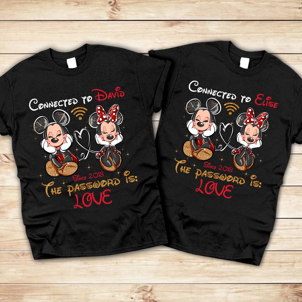 Connected To - Personalized Couple Mouse T-shirt and Hoodie