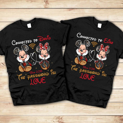 Connected To - Personalized Couple Mouse T-shirt and Hoodie