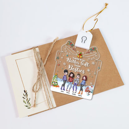 There Is No Better Gift Than Besties - Personalized Christmas Bestie Shaped Led Acrylic Ornament