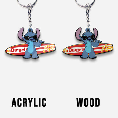 See You On The Next Wave - Personalized Ohana Keychain (Printed On Both Sides)