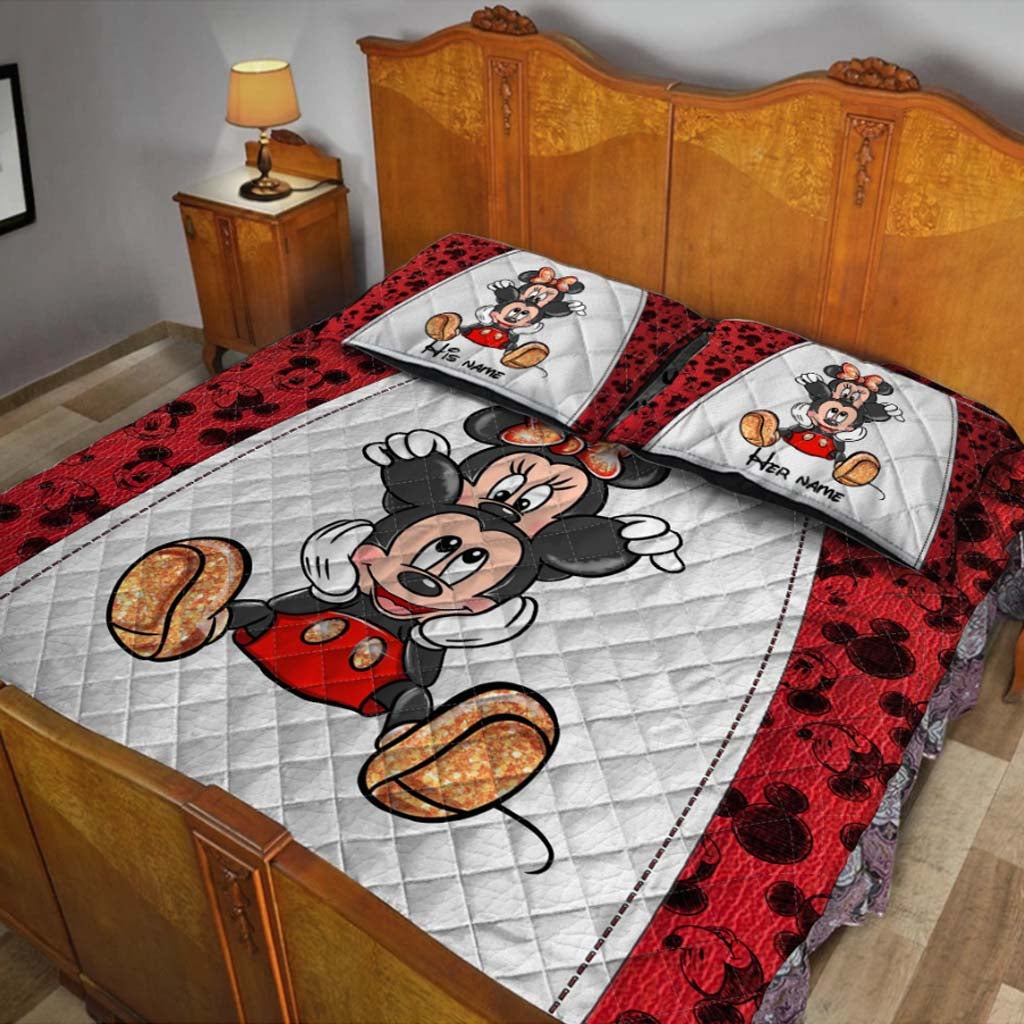 You & Me - Personalized Mouse Quilt Set With 3D Pattern Print