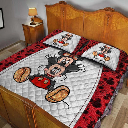 You & Me - Personalized Mouse Quilt Set With 3D Pattern Print