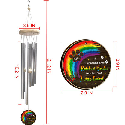 I Crossed The Rainbow Bridge - Personalized Cat Wind Chime