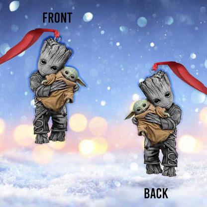 Hug Me I Am Cute - Christmas The Force Ornament (Printed On Both Sides)