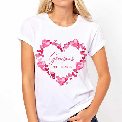 Grandma's Sweethearts - Personalized Valentine Grandma T-shirt and Hoodie