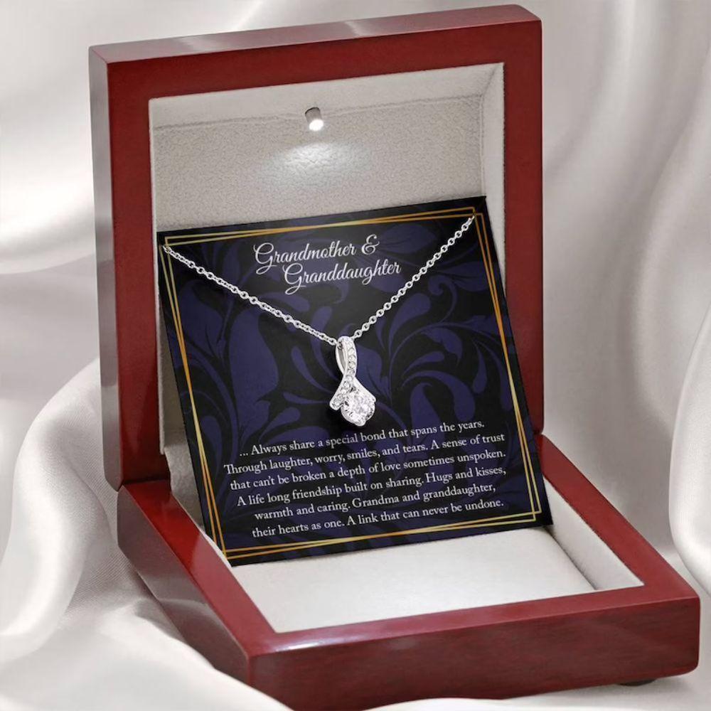 Grandmother And Granddaughter Granddaughter Gift Grandmother Gift - Grandma Petite Ribbon Necklace 0921