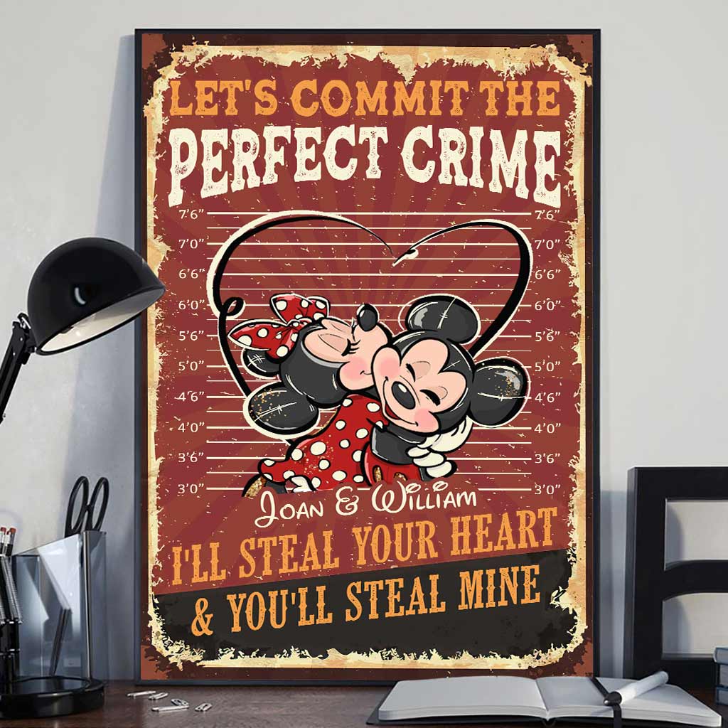 Let's Commit The Perfect Crime - Personalized Couple Mouse Canvas And Poster