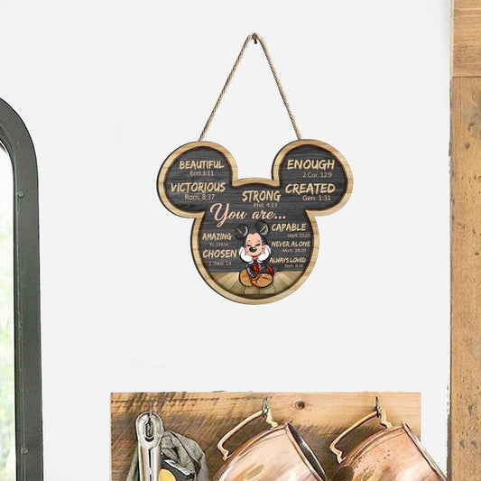 You Are Enough - Mouse Wood Sign