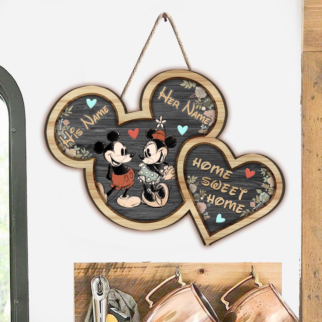Home Sweet Home - Personalized Mouse Wood Sign
