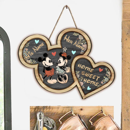 Home Sweet Home - Personalized Mouse Wood Sign