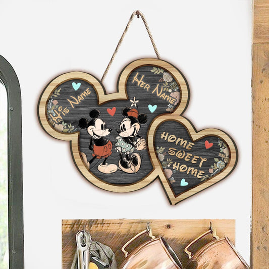 Home Sweet Home - Personalized Mouse Wood Sign