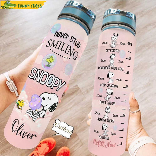 Never Stop Smiling Personalized Water Tracker Bottle 0523