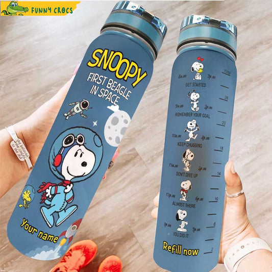 First Beagle In Space Personalized Water Tracker Bottle 0523