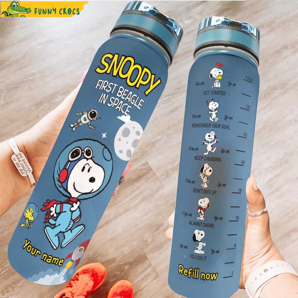 First Beagle In Space Personalized Water Tracker Bottle 0523