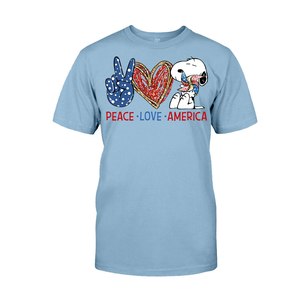 Peace Love - Independence Day T-shirt and Hoodie