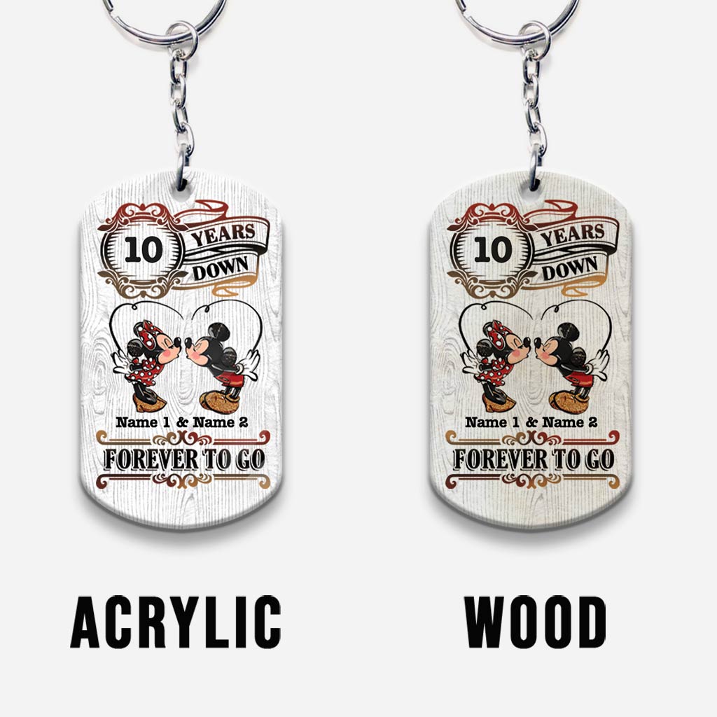 Forever To Go - Personalized Couple Mouse Keychain (Printed On Both Sides)